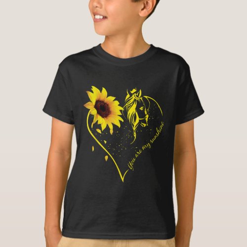 You Are My Sunshine Sunflower And Horse T_Shirt