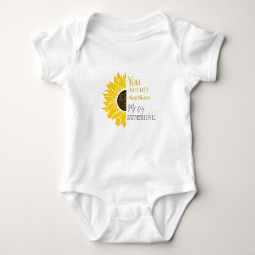 You are my Sunshine Sunflower  Baby Bodysuit