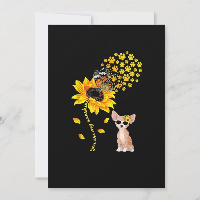 You Are My Sunshine Sunflower Chihuahua Men Women Announcement (Front)