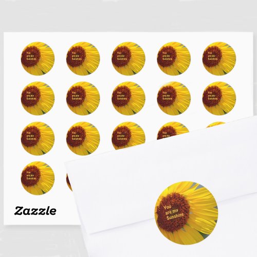 You are my Sunshine Sunflower  Classic Round Sticker