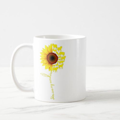 You Are My Sunshine Sunflower Cow  Farmer Gifts   Coffee Mug