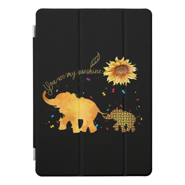 You Are My Sunshine Sunflower Elephant Autism iPad Pro Cover (Front)