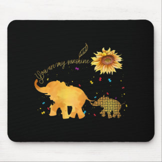 You Are My Sunshine Sunflower Elephant Autism Mouse Pad