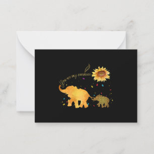 You Are My Sunshine Sunflower Elephant Autism Note Card