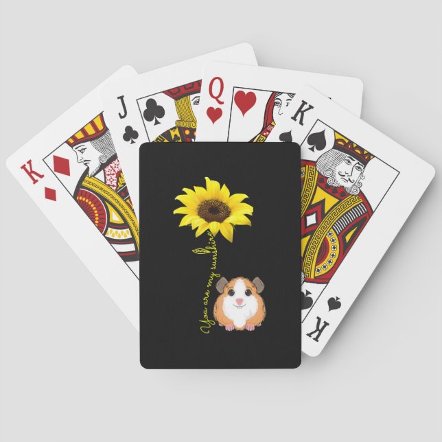You Are My Sunshine Sunflower Guinea Pig Mom Poker Cards (Back)