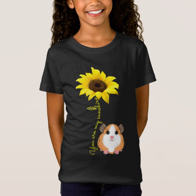 You Are My Sunshine Sunflower Guinea Pig Mom T-Shirt (Front)