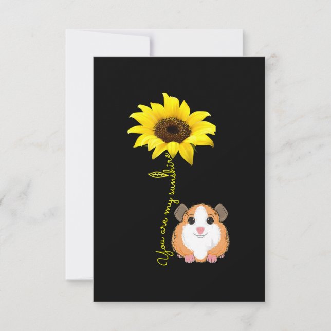You Are My Sunshine Sunflower Guinea Pig Mom Thank You Card (Front)