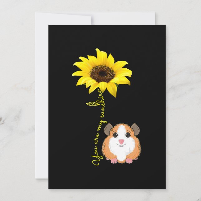 You Are My Sunshine Sunflower Guinea Pig Mom Thank You Card (Front)