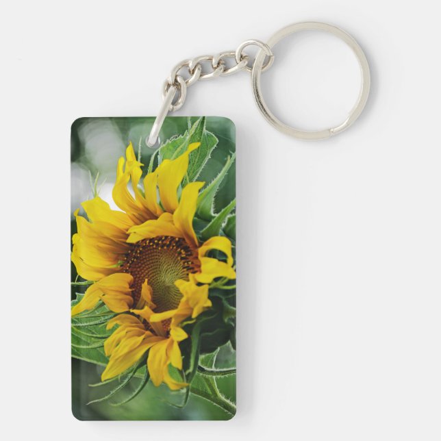 "You Are My Sunshine" Sunflower Keychain (Back)