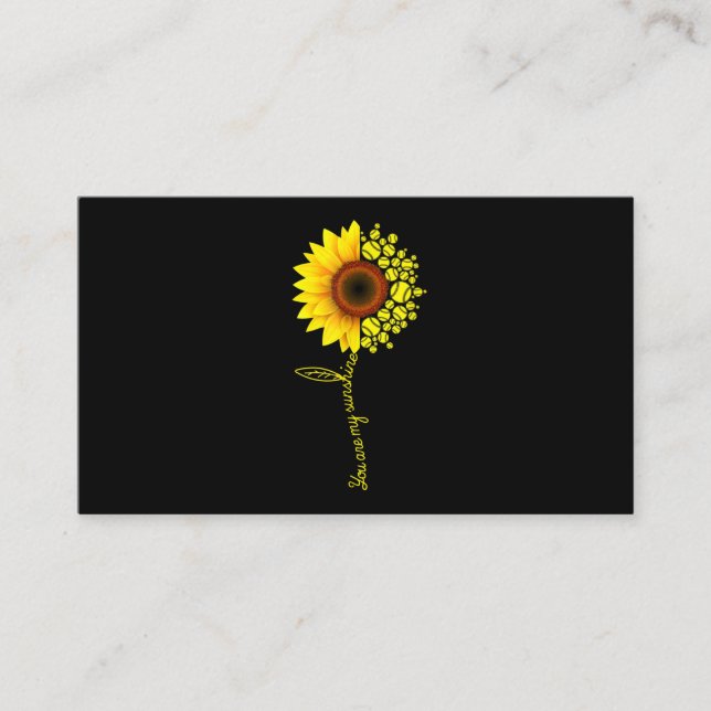 You Are My Sunshine Sunflower Softball Business Card (Front)