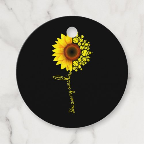 You Are My Sunshine Sunflower Softball Favor Tags