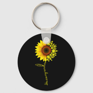 You Are My Sunshine Sunflower Softball Keychain