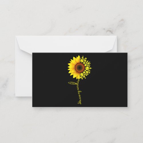 You Are My Sunshine Sunflower Softball Note Card