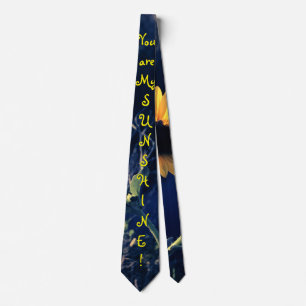 You are My Sunshine! Sunflower Vintage Watch Neck Tie