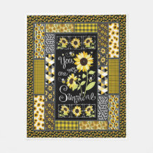You Are My Sunshine Sunflowers Pattern Blanket