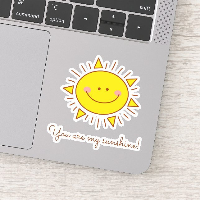 You Are My Sunshine Sunny Day Cartoon Love Quotes Sticker (Detail)