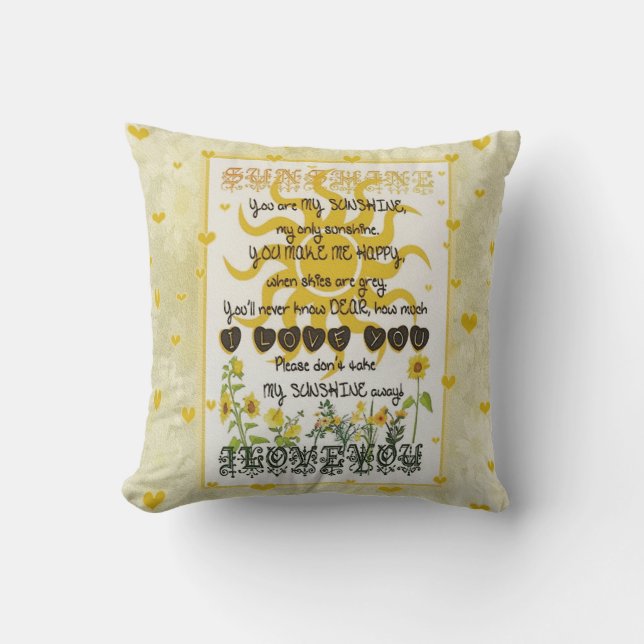 You are my sunshine. throw pillow (Front)