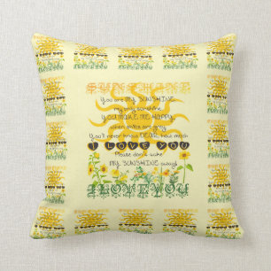 You are my sunshine. throw pillow