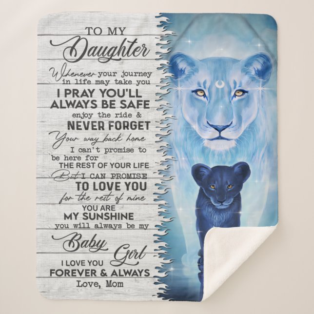 You are My Sunshine - To My Daughter - Love, Mom Sherpa Blanket (Front)