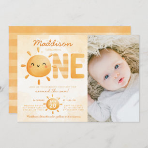 You Are My Sunshine turning ONE 1st Birthday Party Invitation