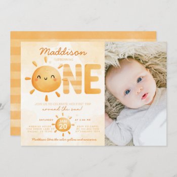 You Are My Sunshine Turning One 1st Birthday Party Invitation by PerfectPrintableCo at Zazzle