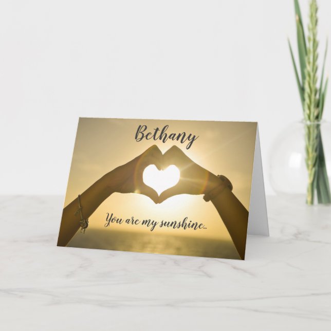 You Are My Sunshine Valentine's Day Card (Front)