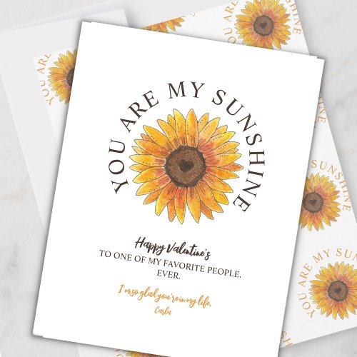 You are My Sunshine Valentines Day Holiday Card