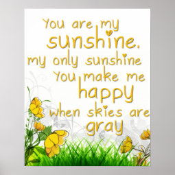 "You Are My Sunshine" Wall Art Zazzle