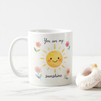 You Are My Sunshine Watercolor Floral Coffee Mug