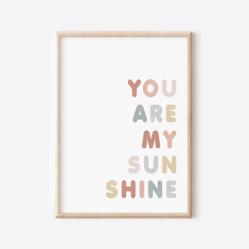 You Are My Sunshine Watercolor Nursery Poster