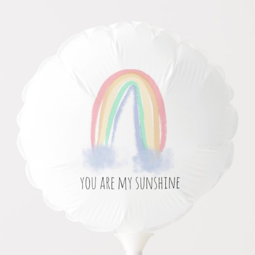 You are my sunshine watercolor painted rainbow   balloon