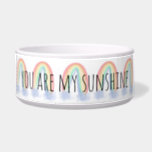 You are my sunshine watercolor painted rainbow bowl<br><div class="desc">You are my sunshine with a cute pastel rainbow! Perfect for your little kid's room.</div>