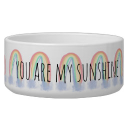 You are my sunshine watercolor painted rainbow bowl