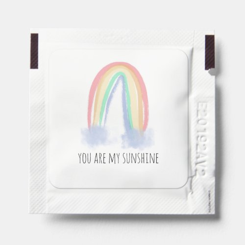 You are my sunshine watercolor painted rainbow  hand sanitizer packet