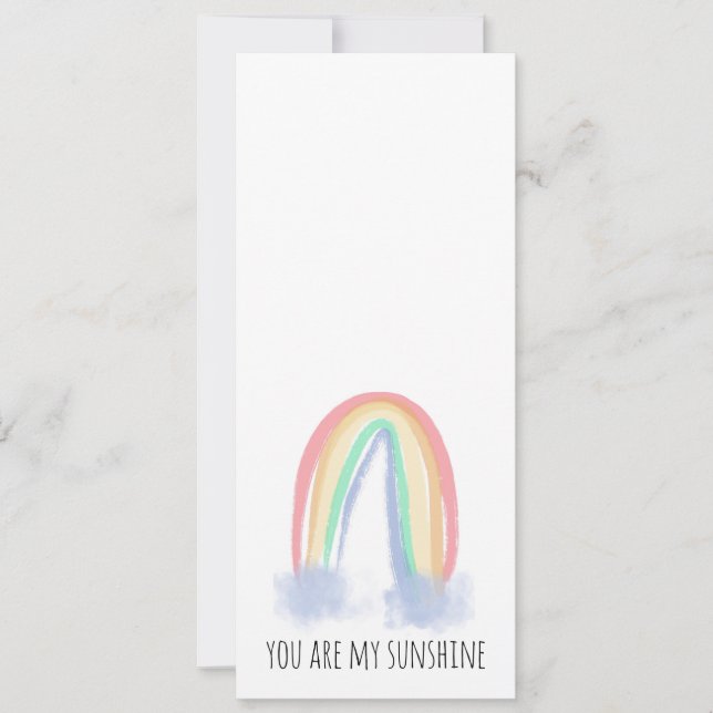 You are my sunshine watercolor painted rainbow  invitation (Front)