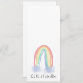 You are my sunshine watercolor painted rainbow  invitation (Front/Back)