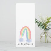 You are my sunshine watercolor painted rainbow  invitation (Standing Front)