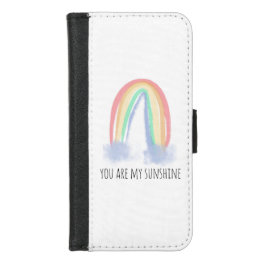 You are my sunshine watercolor painted rainbow iPhone 8/7 wallet case