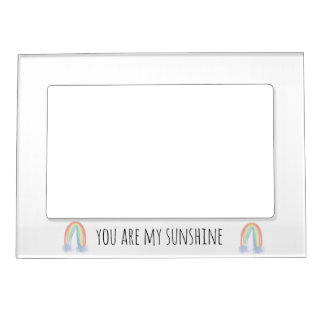 You are my sunshine watercolor painted rainbow  magnetic frame