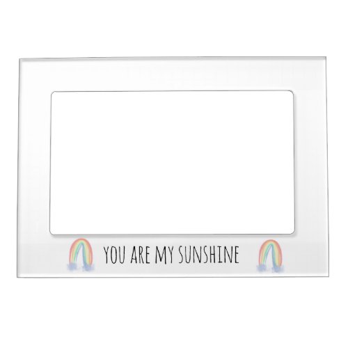 You are my sunshine watercolor painted rainbow  magnetic frame