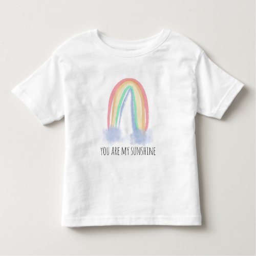 You are my sunshine watercolor painted rainbow  toddler t_shirt