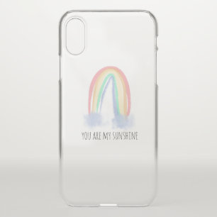 You are my sunshine watercolor painted rainbow iPhone x case