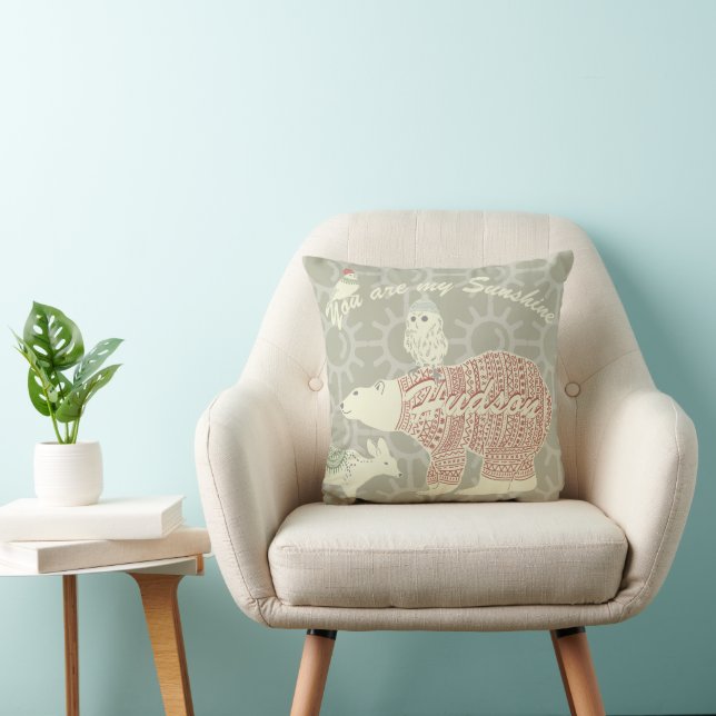 You Are My Sunshine When Skies are Gray Throw Pillow (Chair)