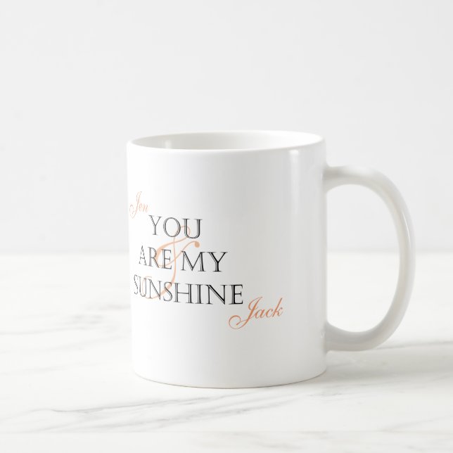 "You Are My Sunshine" with Children's Name Coffee Mug (Right)