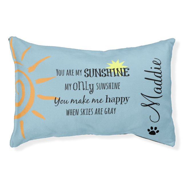 You are My Sunshine with Dog Name Pet Bed (Front)