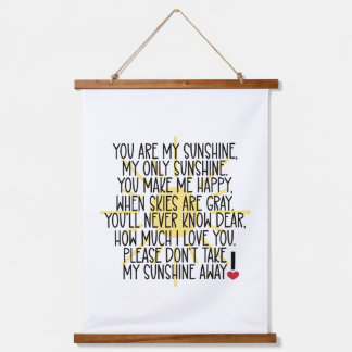 You Are My Sunshine Wood Topped Wall Tapestry