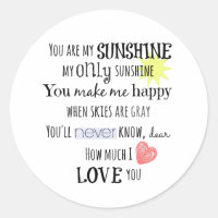 You are my Sunshine Word Art Typography