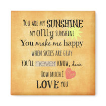 You are my Sunshine Word Art Typography Magnet You are my Sunshine Word Art Typography Magnet