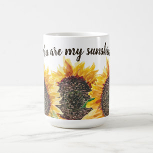You Are My Sunshine Yellow Brown Sunflowers Coffee Mug