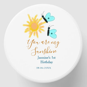 You are my sunshine yellow orange sun blue butterf mini candle favors